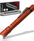 Rechargeable Pen Light Flashlight With Clip, 400 Lumens Pocket Torch, IP67 Waterproof, orange with box and USB cable