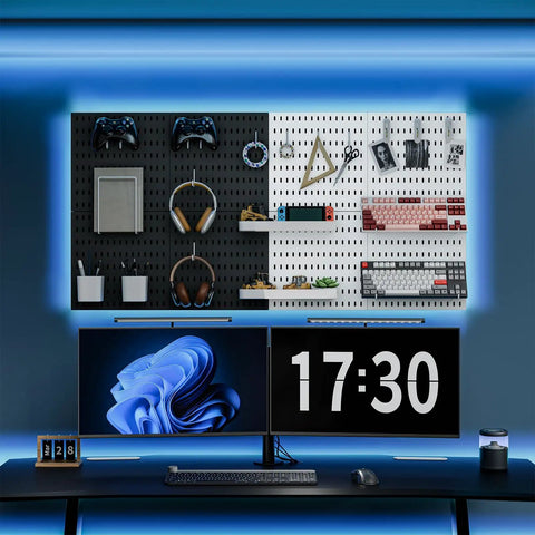 Top Notch Wall Mounted Pegboard Kit With Four Chunky Panels And Twenty Slick Hanging Hooks For Garage Workshop Storage And Tool Organization That Takes Zero Sweat And Levels Up Your Space