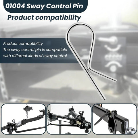 Zinc Plated Sway Control Pin 5 Pack Replacement Pin For Sway Bar 01004 Fits JR Products 01004 Easy Install No Brainer Durable Spare Part Set For Quick Repairs And Replacements, zinc-plated steel hitch pin