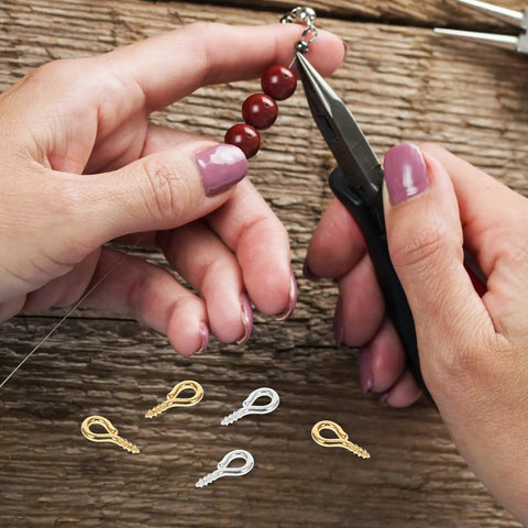 Colorful Mix Screw Eye Pins Kit Handy For Jewelry Making And DIY Crafts With Self Tapping Eyelets And Threaded Hooks Miniature Eye Pins