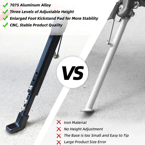 Comparison of Heavy Duty Adjustable Dirt Bike Kickstand Built From 7075 Aluminum CNC Crafted Side Stand For 50cc To 150cc