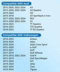Compatibility chart for Cabin Air Filter With Activated Carbon for VW and Audi Rides Including Tiguan Atlas Jetta GTI Taos Golf Arteon