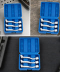 Shop Ready Fuel Line Socket Wrench Set With Rugged Storage Case For Weekend Warriors And Pro Mechanics Precision Injector Jet Tools Built Slick From Premium Alloy Steel Daily Driver Essential in blue case.