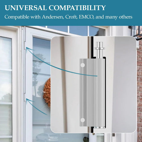 Solid As A Rock Quality Heavy Duty Aluminum Storm Door Hinge Pin Kit For Andersen Croft Emco And More 4 Pack installed in door.