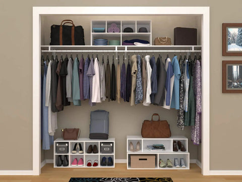All-Purpose Closet Organizer In White For Stackable Closet Systems And Fabric Bins, great for shoes hats sweaters and small gear