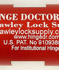 Red HA4D Institutional Hinge Repair Tool with branding text, Made in USA, fits nine tenths inch knuckle, heavy duty replacement.