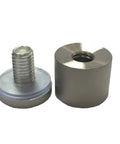 Gritty Matte Sandblasted Stainless Steel Standoffs 25Mm With Hex Nuts Bolts For Glass Plexiglass Display Mounting Hardware close-up view.