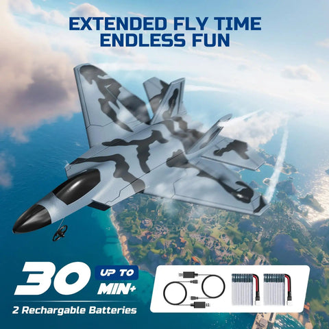F22 Fighter Inspired RC Plane for Beginners and Kids Ready to Fly Two Channel Two Point Four GHz Remote Control Aircraft