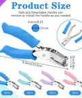 Product image showing 12 Pcs Handheld One Quarter Inch Hole Punches For Crafts With Grip Handles, measurement details included.