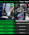 Cordless Grease Gun 12000 PSI Kit With 2 Rechargeable Batteries 39.4 Inch Flexible Hose LED Light Fast Charger Battery Powered Electric Grease Gun For Auto Shop Farm Yard Work Heavy Duty Lubrication compared with manual option and performance time chart