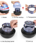 Step-by-step assembly of Kids Night Light With Starry Projector Lamp And Universe Glow, showing film insertion and setup.