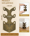 Built Like A Tank Solid Brass Wall Corner Guards Heavy Duty Bronze Baseboard Edge Protectors Rust Resistant Furniture Scuff Shields 16 Pack showing size details and installation.