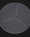 8-inch round transparent acrylic center finder compass with concentric circles for locating centers and drawing circles