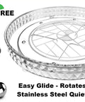 Two Tier Clear Diamond Lazy Susan Bathroom Organizer With Hella Smooth 360 Rotating Base For Vanity Countertop Makeup Skincare Perfume Storage That Is Straight Up Game Changing, featuring stainless steel quiet ball.