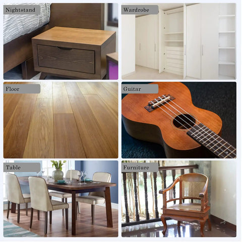 Water Based Wood Filler White Wood Putty For Trim And Cabinet Repair paintable wood patching solution on oak floor.