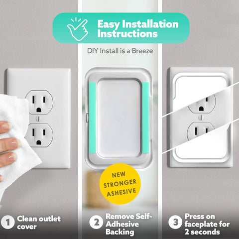 Three Pack Baby Proofing Outlet Covers For Safe Electrical Outlets Easy Install No Choking Hazard Keeps Tiny Fingers Out Of Sockets And Prevents Electrocution Kid Safe installation steps