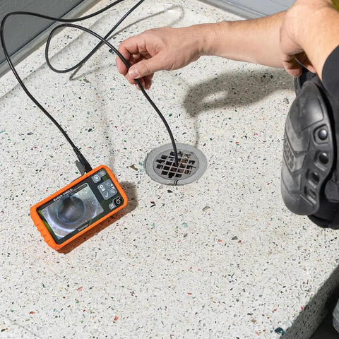 Pro Grade Plumbing Borescope Endoscope With 4.9 Foot Armored Gooseneck Waterproof LED Lights 4.3 Inch LCD Preview 5.5 mm Camera Probe