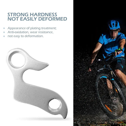 Alloy Mountain Bike Rear Derailleur Hanger With Screws Rust Proof Gear Mech Hook Universal Fit For Most Mountain Bikes Silver