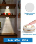 Puck Lights With Remote Wireless Under Cabinet Lighting Battery Operated Dimmable Night Light With Timer Under Counter Light