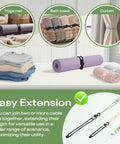 Silicone Cable Ties Reusable Elastic Wire Organizer Ties for Charging Cables and Electrical Cords USB Data Cable Management Computer Wires Cord Organizer in 6 Colors and 3 Sizes with Secure Locking organizing a yoga mat, towels, and curtain.