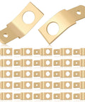 25 Pack Solderless Quick Disconnect Adapters Non Insulated Wire Connectors One Quarter Inch Male Tab Number Ten Stud Brass Male Spade