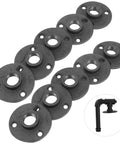 Decorative Floor Flange Set Of 10 Malleable Iron Fittings For DIY Projects And Vintage Home Decor Easy Install Compatible With Cast Iron