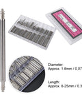 Stainless Steel Watch Band Spring Bars And Link Pins Kit 270 Pieces 1.8mm Replacement Pins with 8mm to 25mm Length Options