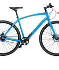 Blue bike with installed Universal Bike Brake Cable And Housing Kit 9.8 Feet Black, showing cable connection to brakes.
