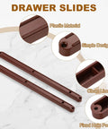 8 Set 300mm Brown Plastic Drawer Slides With Screws Side Mounted Grooved Guide Rails For Cabinets Dressers And Wardrobes No Sweat Install With Rock Solid Glide close-up view of drawer slides highlighting plastic material and fixed hole position