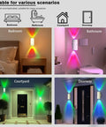 No Fuss Rechargeable Motion Sensor Lights Indoor With Magnetic Rgb Wall Sconces Auto On Off Night Light For Closets Hallways And Steps Plug And Play Vibe Sweet No Sweat Setup 2 Pack Solid Build in bedroom, bathroom, courtyard, and doorway scenarios.