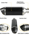 Aluminum Exhaust Muffler Slip-On With Removable dB Killer, 1.5-2 Inch Inlet, carbon fiber design, stainless steel connector