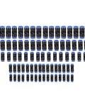 Rock Solid 80 Pcs Pneumatic Tube Connector Kit With PBT Air Hose Fittings And Zinc Alloy Adapters For Push To Connect PE PU PA PVC Nylon Tubing Up To 12mm OD, Perfect For High Pressure Air Line Jobs. black push-to-connect pneumatic tube connectors