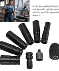 Rock Solid 9-Pcs 1/2in Impact Socket Set For Auto Repair Made From Tough High Carbon Steel With Sleek Black Coating For Heavy Duty Bolt And Nut Jobs That Need Quick Grippers And Fastener Removal, black impact sockets with adapter
