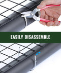 Using cutter from Heavy Duty Cable Tie Gun Kit With 300 Stainless Steel Zip Ties to remove tie from metal frame