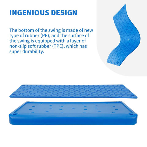 Durable Non Slip Swing Seat With Adjustable Rope For Tree Or Outdoor Backyard Play No Fuss Setup, Kid Safe, blue PTE plastic design