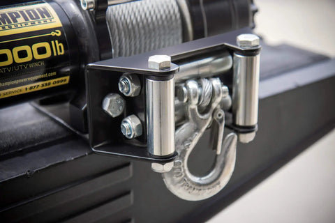 Roller Fairlead For 3500 Lb And Under ATV UTV Winches With Stainless Steel Rollers and hook attached to winch