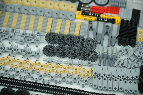 MaleKo Tech Gears And Axles Set 800 Plus Pieces Building Block Accessories Compatible With Major Brands Motors Wheels Chains Connectors