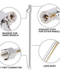 Detailed view of air chuck for Semi Truck Tire Inflator Kit With 3/8 Inch By 50 Foot Air Hose Universal Glad Hand 13 Inch Extended Reach Dual Foot Locking Air Chuck Heavy Duty Truck Inflation Kit