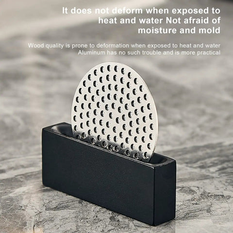 Espresso Station Organizer Stand For Coffee Lovers With Aluminum Filter Screen Holder on marble surface