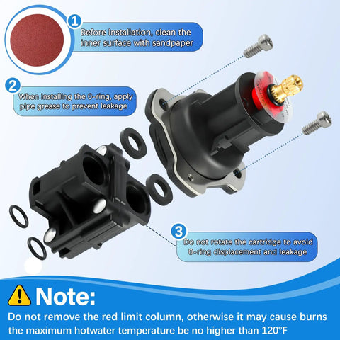 Mixer Cap And Pressure Balancing Unit Kit For Rite Temp Shower Valve Replacement Cartridge GP76851 GP500520 image