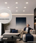 Opaeroo Recessed Plaster Downlight, Flush Mount Ceiling Spotlight 5W GU10 in stylish living room with invisible design.