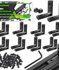 Heavy Duty 2020 Aluminum Extrusion Hardware Kit With Screws And Wrench Black L Shape Connectors For 20/20 2040 V Slot Profiles