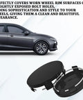 Rock Solid Heavy Duty Car Wheel Center Caps 4 Pack 60mm Outer 56mm Inner Premium ABS Chrome Plated Auto Hubcaps showing sleek design and fit.
