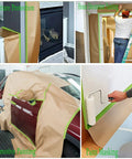 Pro-Grade Pre-Taped Masking Paper With Built-In Painter Tape 20 Inch Wide By 90 Feet Long 2 Pack on car, furniture, and walls
