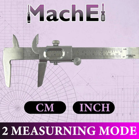 Pro Grade Non Digital Vernier Caliper For Inside Outside And Depth Measurements, Stainless Steel Body With Dual Metric And Imperial Scales