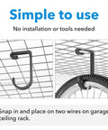 Thickened Bike Hooks For Garage Ceiling Rack Heavy Duty Overhead Storage Hangers Holds Up To 50 Lb Safe Metal Bike Hanger 4 Pack installed