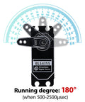 Close-up of High Torque 55Kg Low Profile Programmable Brushless Digital Servo highlighting 180-degree range