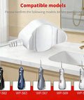 Replacement Charger For Cordless Water Flosser WP 560 562 563 567 569 With 6V 1A Power Adapter And 4.9 Ft Cable shown on bathroom counter