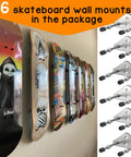 Dope Aluminum Skateboard Wall Mount Hanger With Two Screw Holes For Stable Deck Display And Storage, silver finish, pack of six