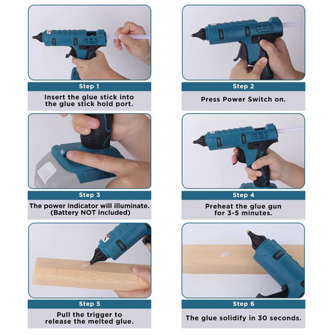Cordless Full Size Hot Glue Gun Kit With 20 Glue Sticks And Insulated Copper Nozzle 80W Anti Drip Workhorse Crafting Tool steps guide